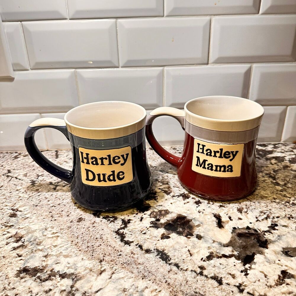 Harley Dude & Mama Coffee Mugs Set